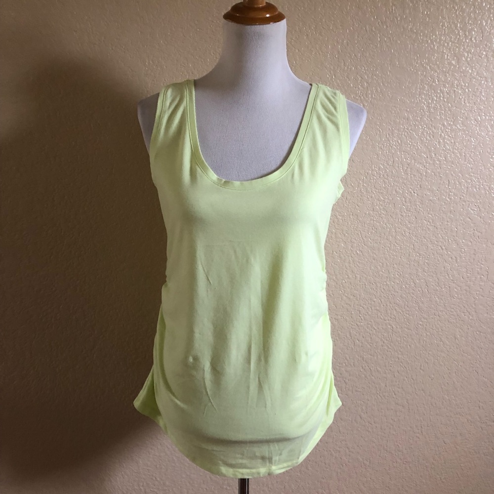 Great Expectations Maternity Ruched Sleeveless Tank Top M Green New